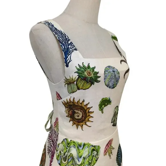 ALEMAIS + Sam Pauletto Sea printed linen mini dress US 2 - Picture 7 of 12